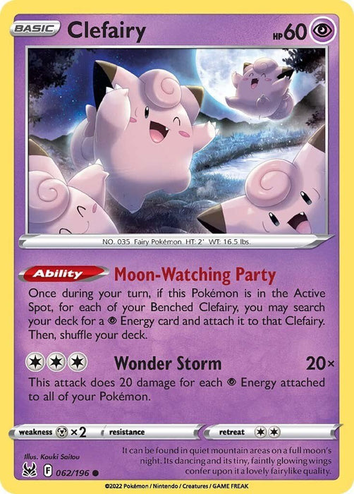 Pokemon Clefairy 062/196 SWSH11: Lost Origin Reverse Holo - EternaCards