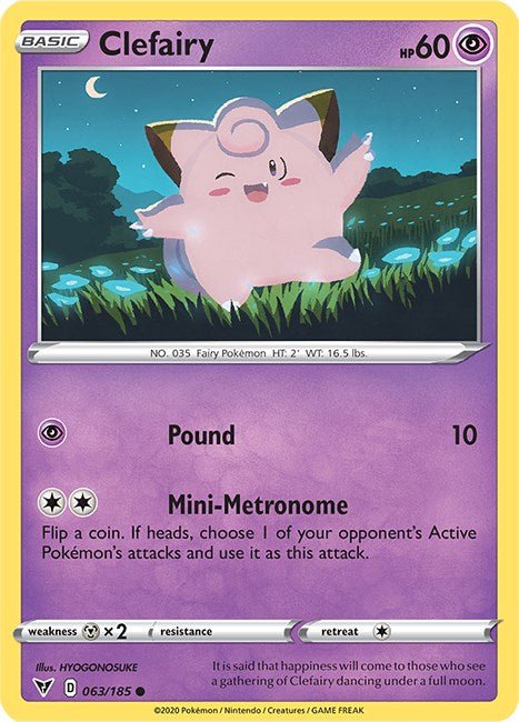 Pokemon Clefairy 063/185 SWSH04: Vivid Voltage Normal - EternaCards