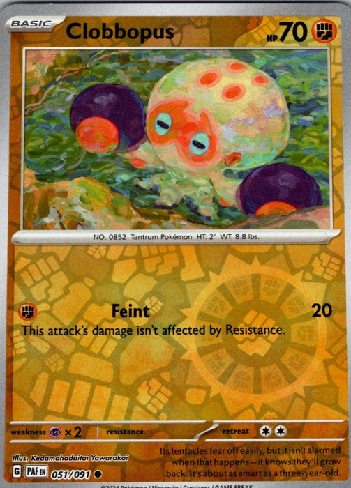 Pokemon Clobbopus 051/091 SV: Paldean Fates Normal - Eterna Cards