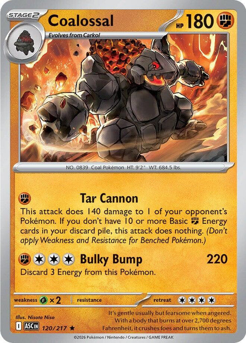 Pokemon Coalossal 120/217 ME: Ascended Heroes Reverse Holo - EternaCards
