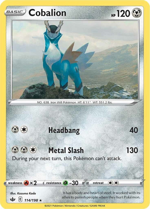Pokemon Cobalion 114/198 SWSH06: Chilling Reign Reverse Holo - EternaCards