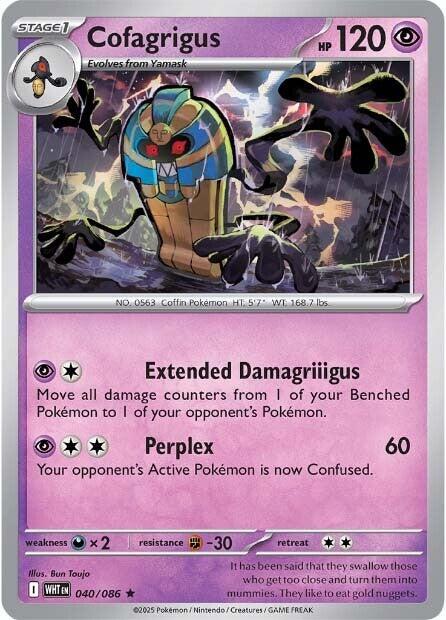 Pokemon Cofagrigus 040/086 SV: White Flare Reverse Holo - Eterna Cards