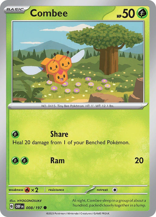 Pokemon Combee 008/197 SV03: Obsidian Flames Reverse Holo - EternaCards