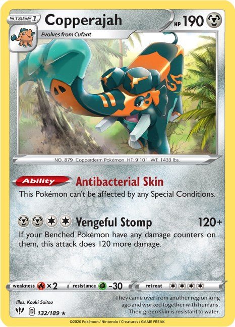 Pokemon Copperajah 132/189 SWSH03: Darkness Ablaze Holo