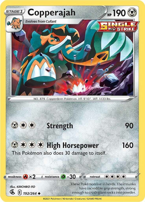 Pokemon Copperajah 192/264 SWSH08: Fusion Strike Reverse Holo - EternaCards