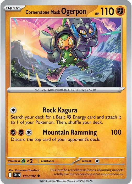 Pokemon Cornerstone Mask Ogerpon 111/182 SV10: Destined Rivals Normal - EternaCards