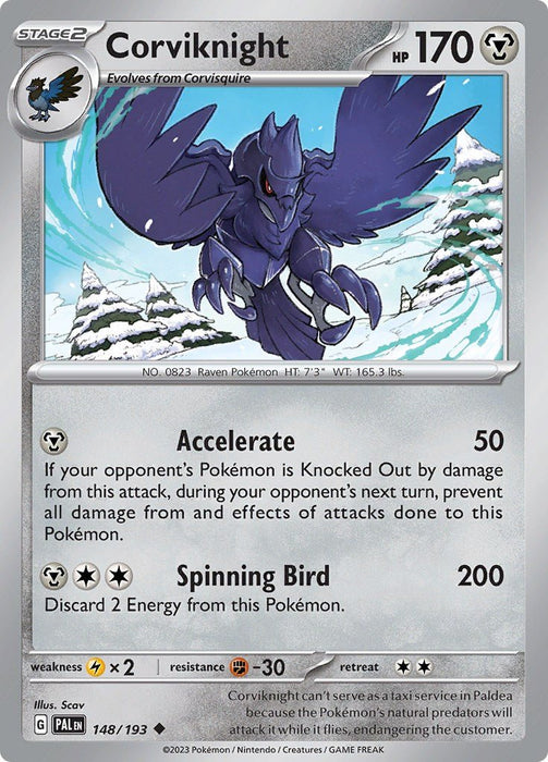 Pokemon Corviknight 148/193 SV02: Paldea Evolved Normal - EternaCards