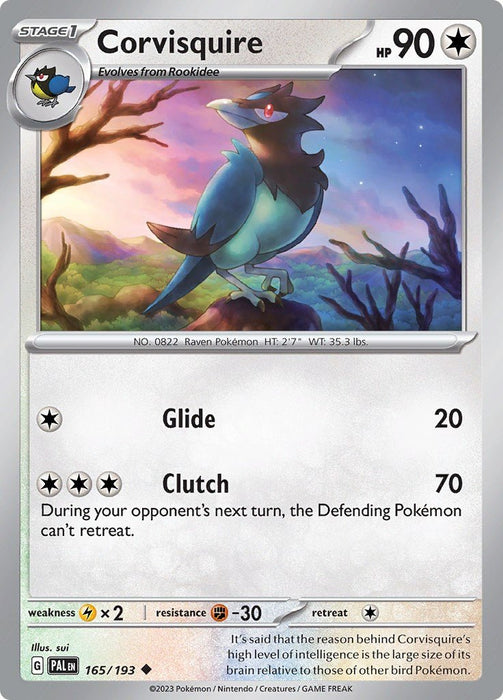 Pokemon Corvisquire 165/193 SV02: Paldea Evolved Normal - EternaCards