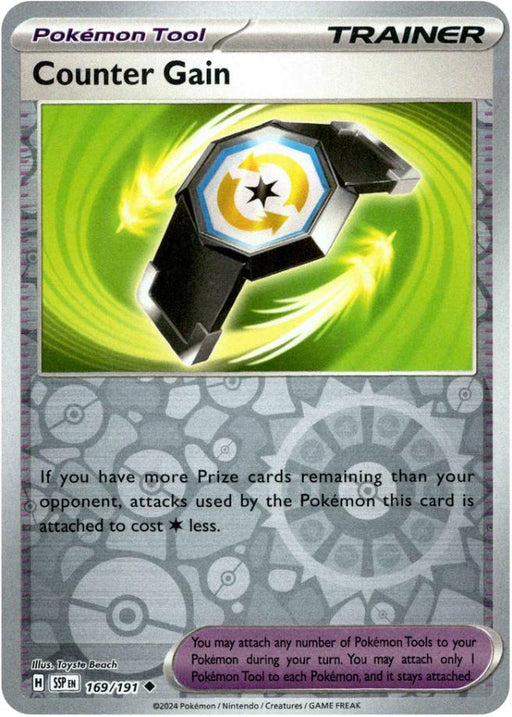 Pokemon Counter Gain 169/191 SV08: Surging Sparks Reverse Holo - Eterna Cards