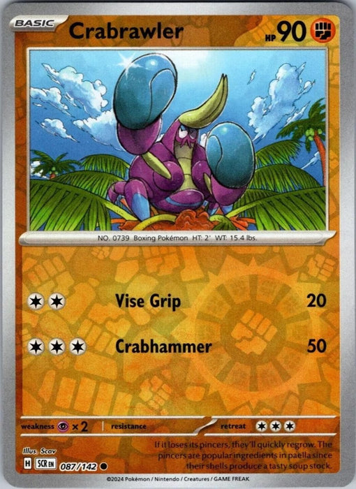 Pokemon Crabrawler 087/142 SV07: Stellar Crown Normal - Eterna Cards