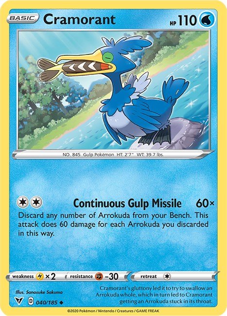 Pokemon Cramorant 040/185 SWSH04: Vivid Voltage Normal - EternaCards
