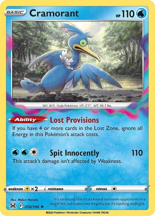 Pokemon Cramorant 050/196 SWSH11: Lost Origin Reverse Holo - EternaCards