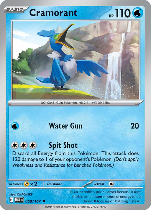 Pokemon Cramorant - 058/167 058/167 SV06: Twilight Masquerade Reverse Holo - EternaCards
