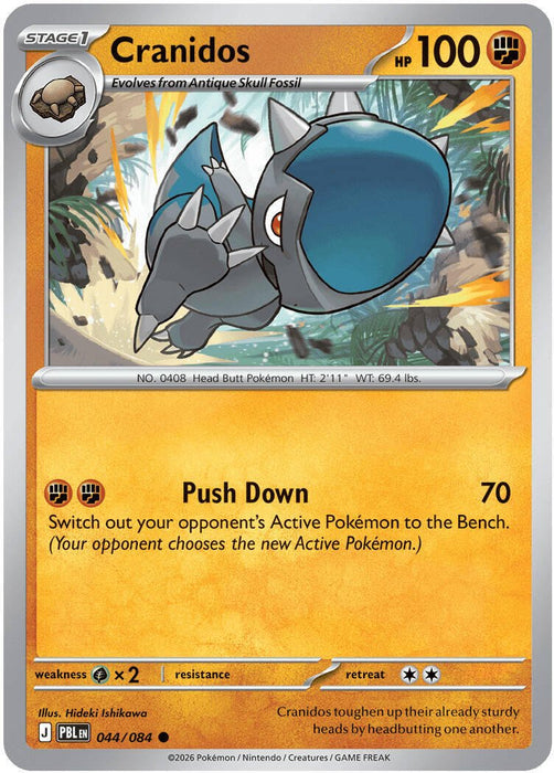 Pokemon Cranidos 044/084 ME05: Pitch Black Reverse Holo - Eterna Cards
