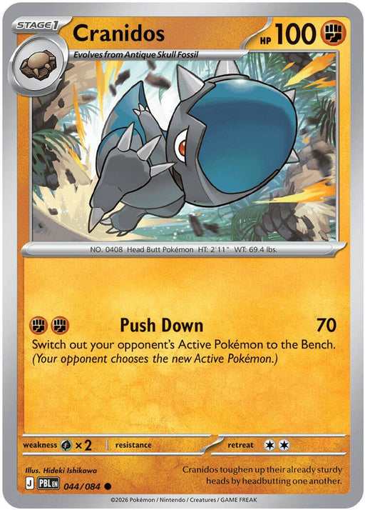 Pokemon Cranidos 044/084 ME05: Pitch Black Reverse Holo - Eterna Cards