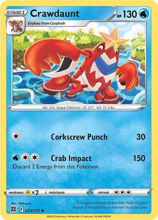 Pokemon Crawdaunt 033/172 SWSH09: Brilliant Stars Normal - EternaCards