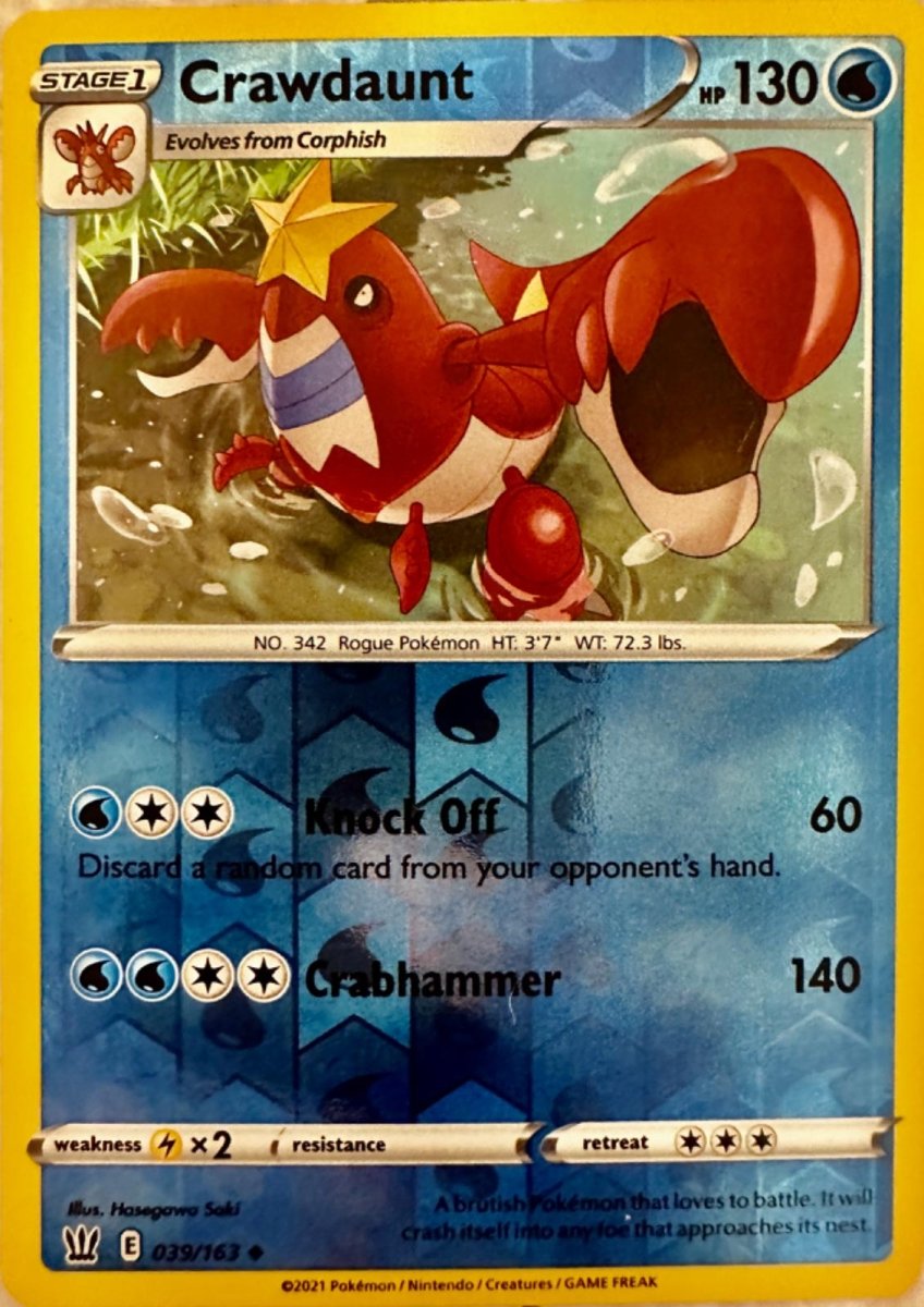 Pokemon Crawdaunt 039/163 SWSH05: Battle Styles Normal