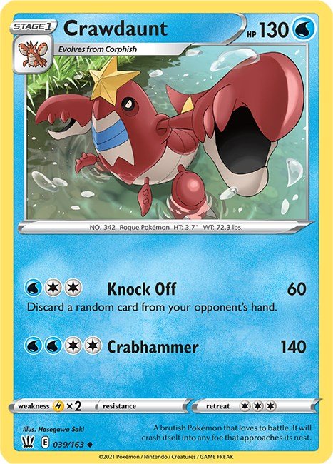 Pokemon Crawdaunt 039/163 SWSH05: Battle Styles Reverse Holo - EternaCards