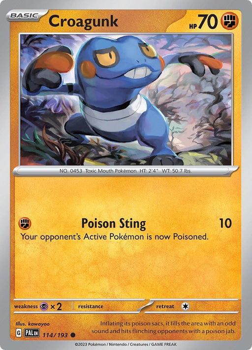Pokemon Croagunk 114/193 SV02: Paldea Evolved Normal - EternaCards