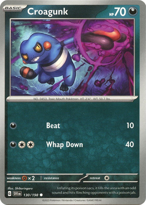 Pokemon Croagunk 130/198 SV01: Scarlet & Violet Base Set Reverse Holo - EternaCards