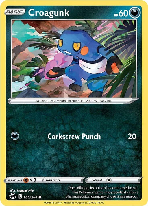Pokemon Croagunk 165/264 SWSH08: Fusion Strike Normal - Eterna Cards