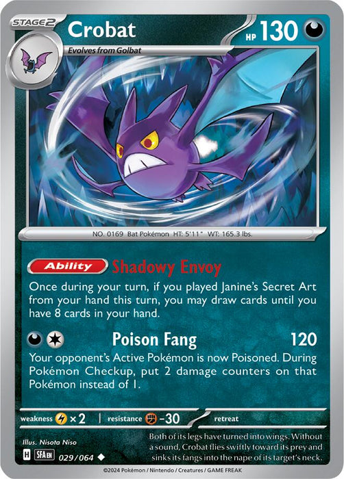 Pokemon Crobat 029/064 SV: Shrouded Fable Reverse Holo - EternaCards
