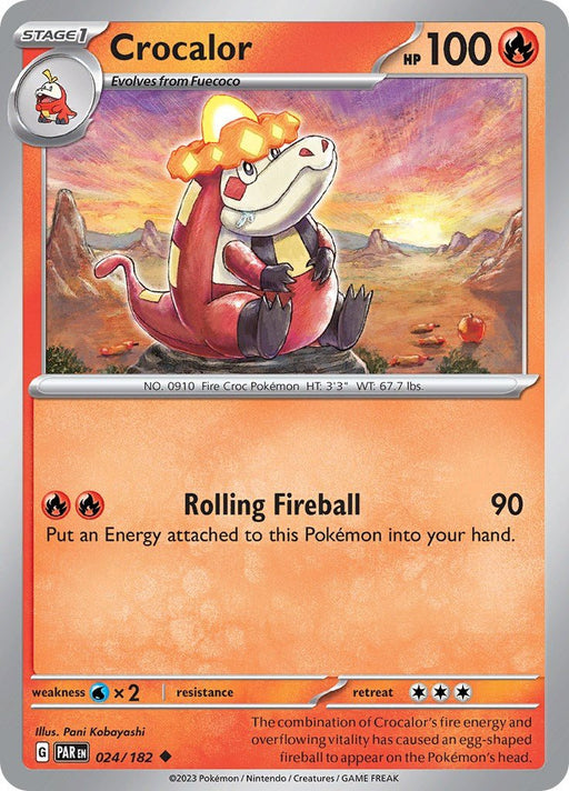 Pokemon Crocalor 024/182 SV04: Paradox Rift Normal - Eterna Cards