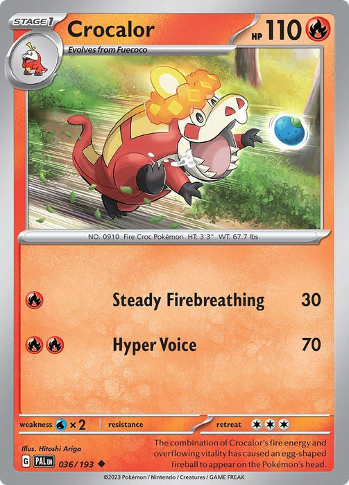 Pokemon Crocalor - 036/193 036/193 SV02: Paldea Evolved Reverse Holo - EternaCards