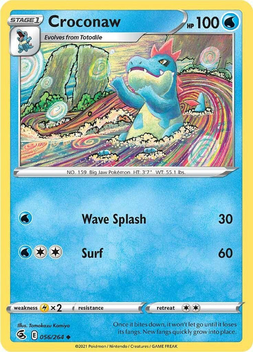 Pokemon Croconaw 056/264 SWSH08: Fusion Strike Normal - Eterna Cards