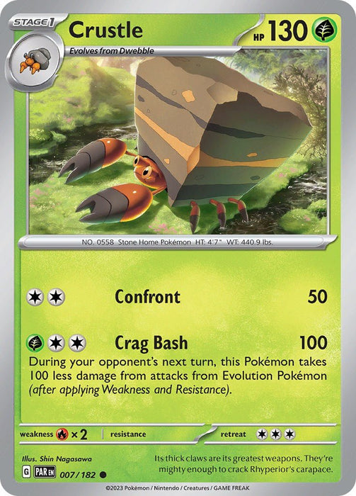 Pokemon Crustle - 007/182 007/182 SV04: Paradox Rift Reverse Holofoil - EternaCards