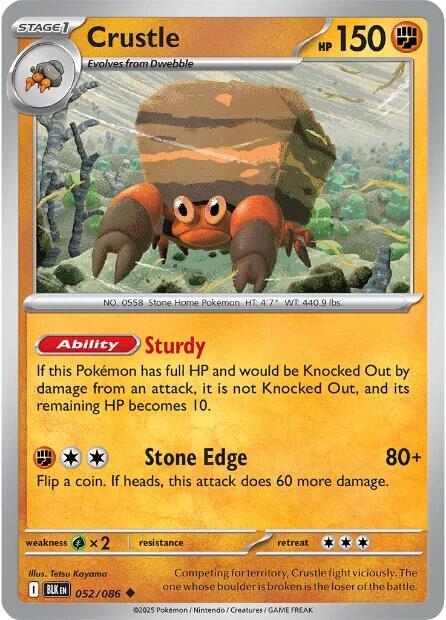 Pokemon Crustle 052/086 SV: Black Bolt Reverse Holo - EternaCards