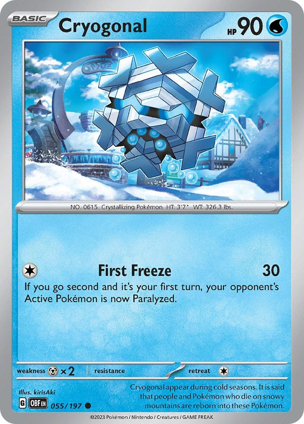 Pokemon Cryogonal 055/197 SV03: Obsidian Flames Normal