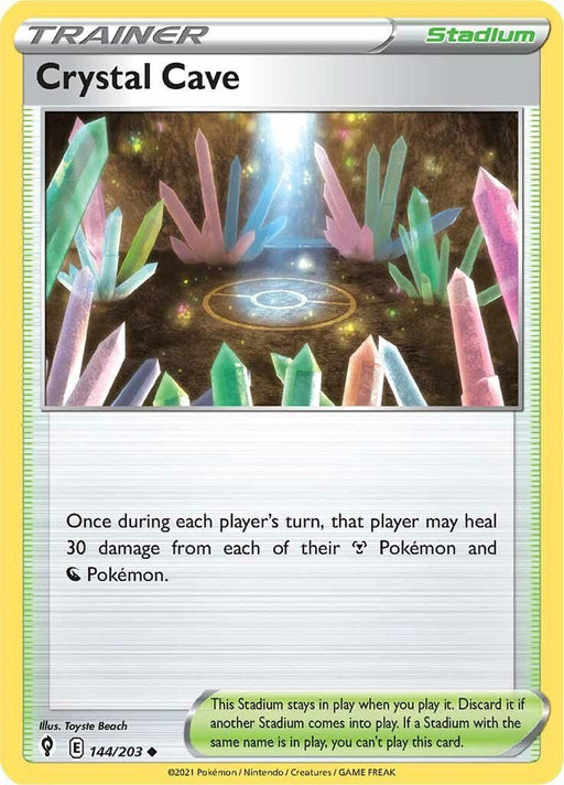 Pokemon Crystal Cave 144/203 SWSH07: Evolving Skies Reverse Holo - EternaCards