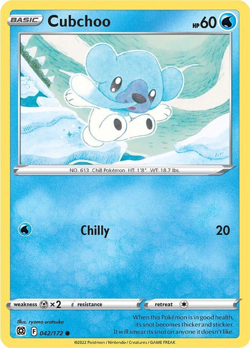 Pokemon Cubchoo 042/172 SWSH09: Brilliant Stars Normal - EternaCards