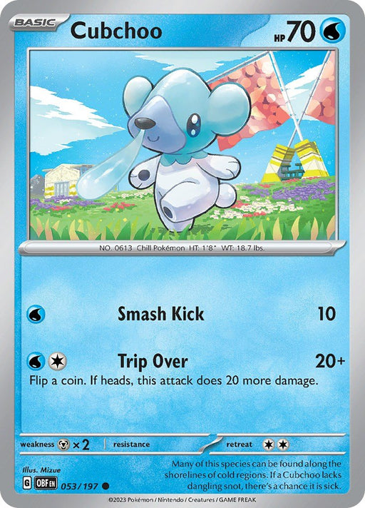 Pokemon Cubchoo 053/197 SV03: Obsidian Flames Normal - Eterna Cards