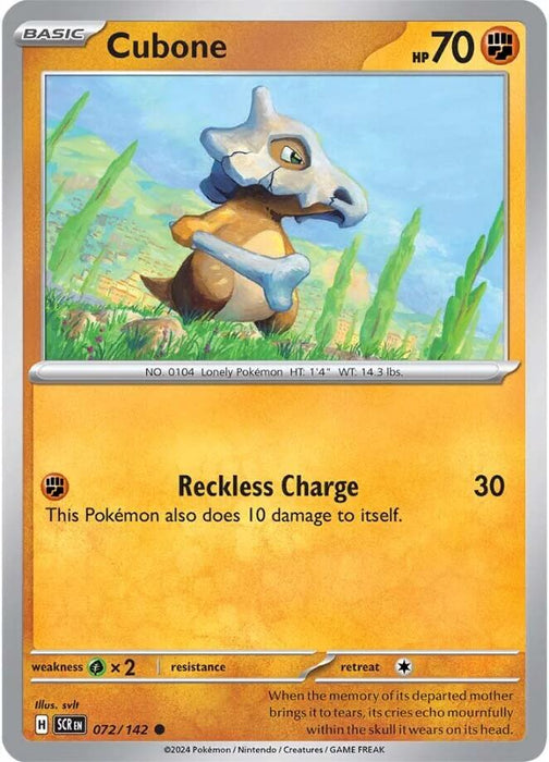 Pokemon Cubone 072/142 SV07: Stellar Crown Normal - EternaCards