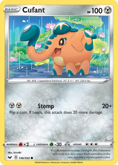 Pokemon Cufant 136/202 SWSH01: Sword & Shield Base Set Reverse Holo - EternaCards