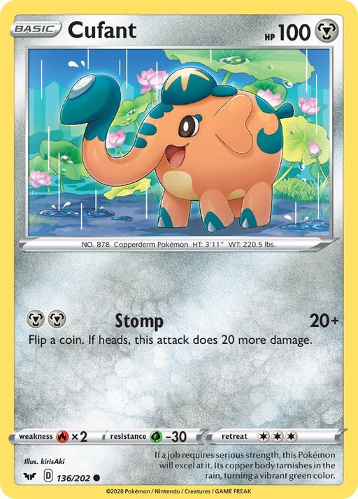 Pokemon Cufant 136/202 SWSH01: Sword & Shield Base Set Reverse Holo - EternaCards