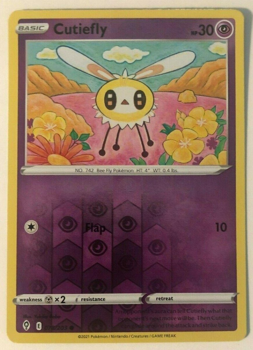 Pokemon Cutiefly 078/203 SWSH07: Evolving Skies Normal