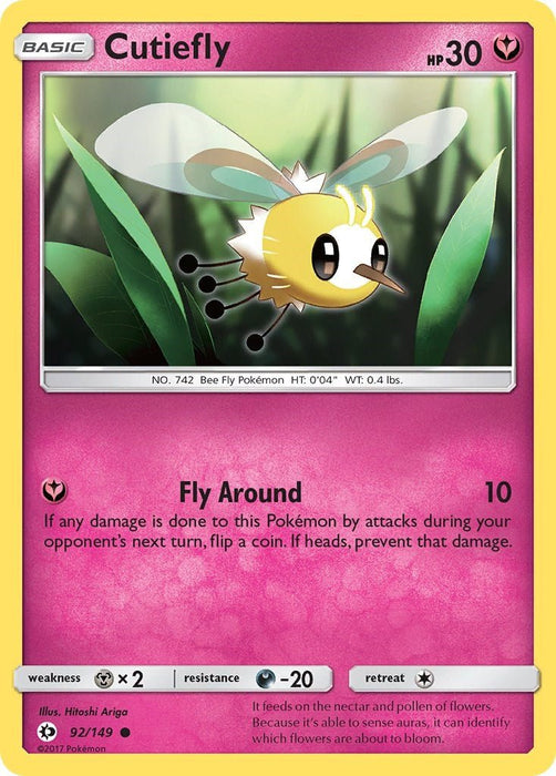 Pokemon Cutiefly 92/149 SM Base Set Normal - Eterna Cards