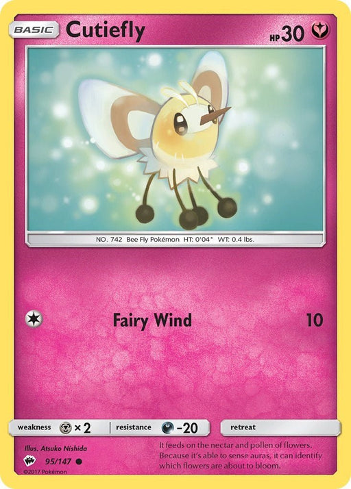 Pokemon Cutiefly 95/147 SM - Burning Shadows Normal - Eterna Cards