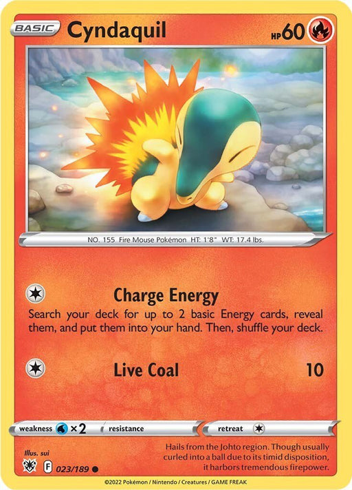 Pokemon Cyndaquil 023/189 SWSH10: Astral Radiance Reverse Holo - EternaCards