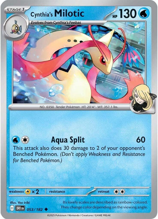 Pokemon Cynthia's Milotic 053/182 SV10: Destined Rivals Reverse Holo - EternaCards