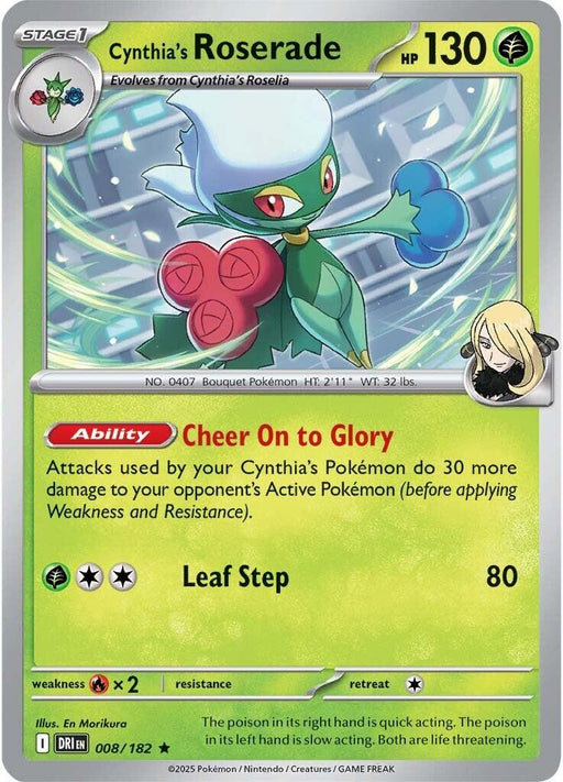 Pokemon Cynthia's Roserade 008/182 SV10: Destined Rivals Holo - EternaCards