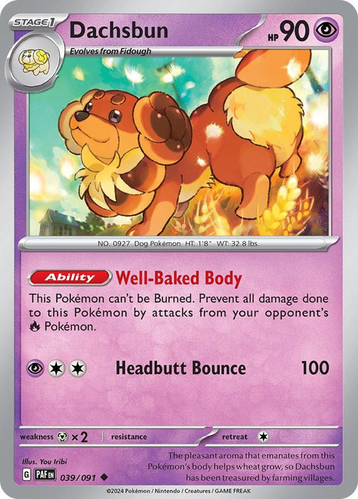Pokemon Dachsbun - 039/091 039/091 SV: Paldean Fates Normal - EternaCards