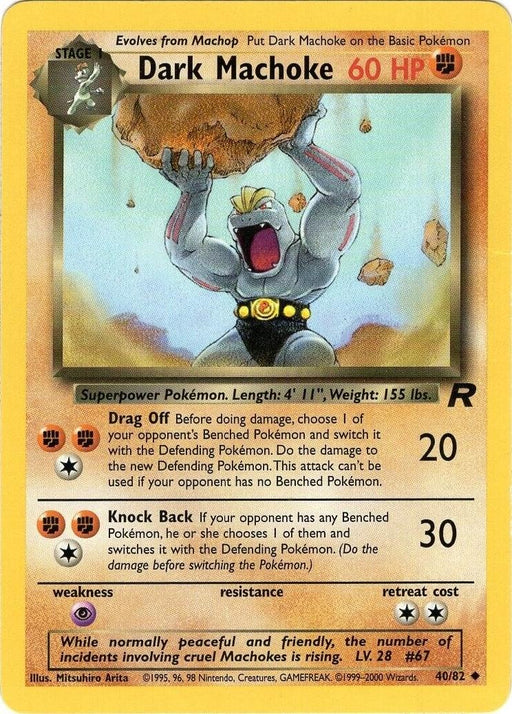 Pokemon Dark Machoke 40/82 Team Rocket Unlimited - Eterna Cards