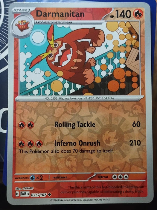 Pokemon Darmanitan 035/167 SV06: Twilight Masquerade Normal - Eterna Cards