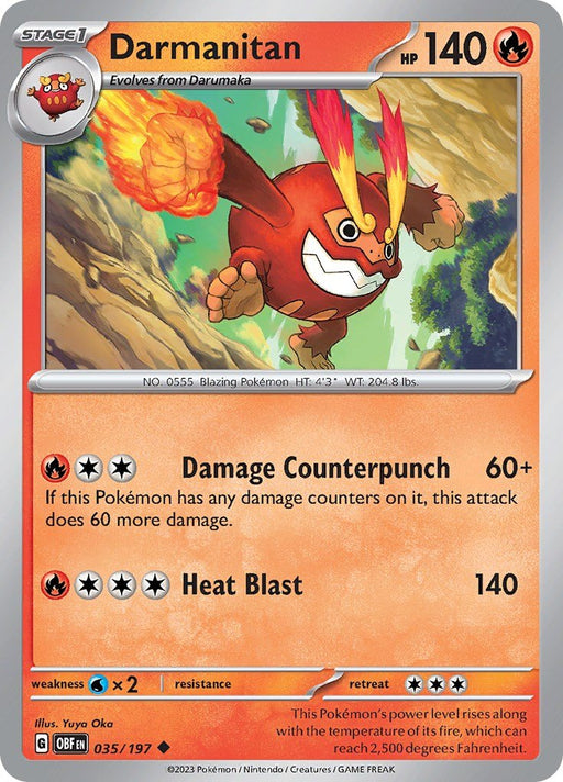 Pokemon Darmanitan 035/197 SV03: Obsidian Flames Normal - Eterna Cards