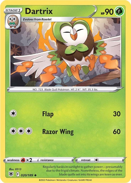Pokemon Dartrix 020/189 SWSH10: Astral Radiance Normal - EternaCards
