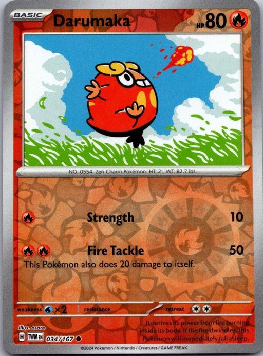 Pokemon Darumaka 034/167 SV06: Twilight Masquerade Normal - Eterna Cards